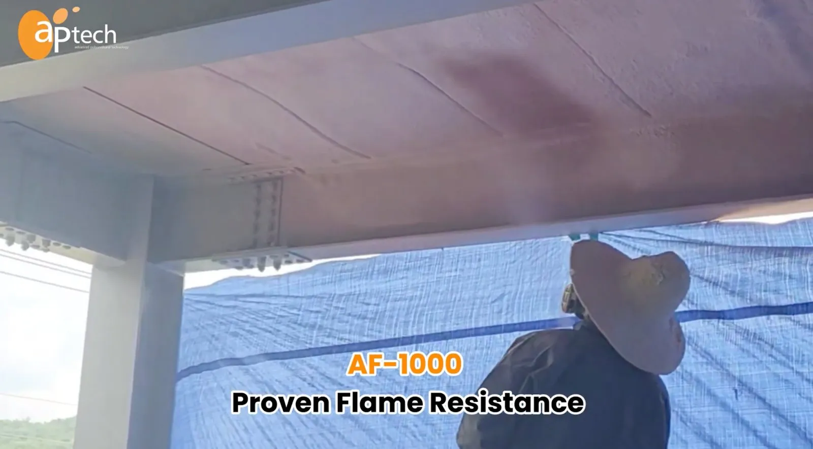 APTECH AF-1000 Spray PIR Foam application — quasi-noncombustible insulation for cold storage facilities