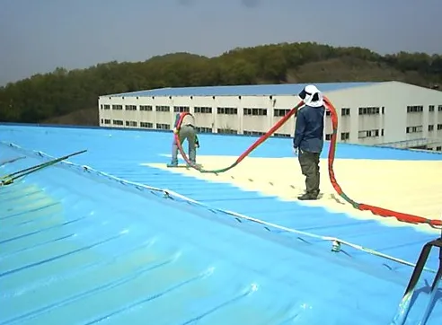 APTECH Foam/Coat Method — Spray PU Foam and Polyurea roof insulation and waterproofing construction site