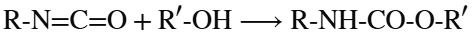 Reaction: Isocyanate plus Polyol yields Urethane