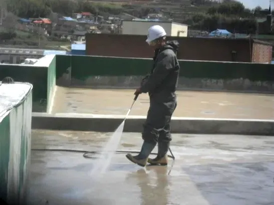 Spray polyurea waterproofing application on industrial structure — APTECH standard waterproofing system