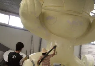 Luxury car interior with polyurethane foam seats and trim