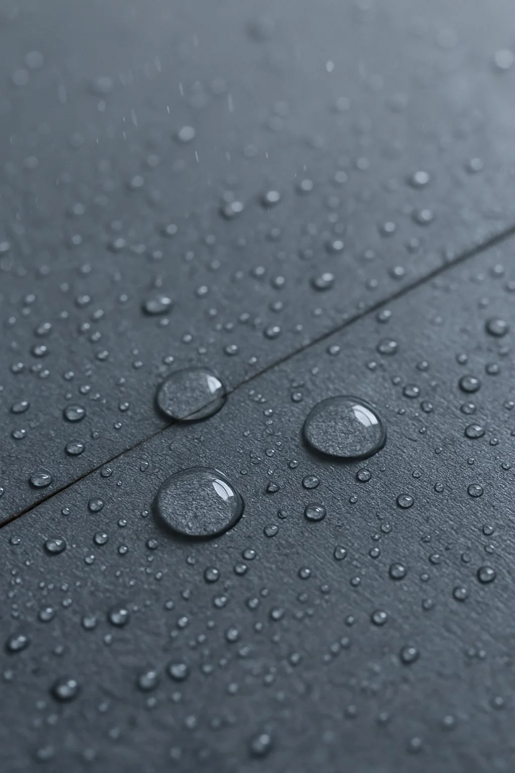 Waterproofing polyurea membrane with water droplets on surface